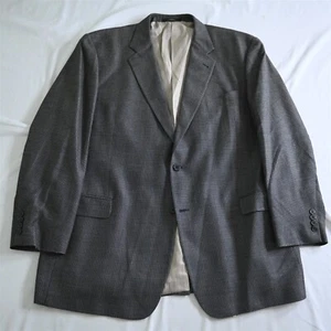 Joseph Abboud 48L Blue Check Silk Wool Mens Blazer Suit Jacket Sport Coat - Picture 1 of 12
