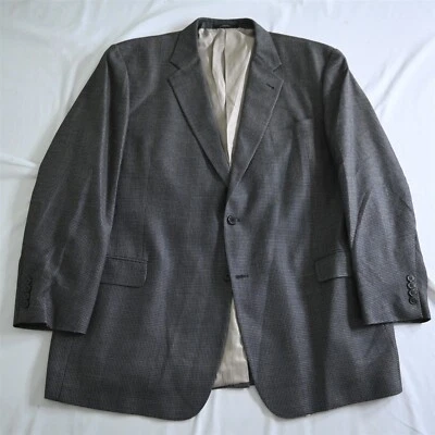 Joseph Abboud 48L Azul Cuadros Lana Seda Hombres Blazer Traje Chaqueta Abrigo Deportivo Foto 1 de 4