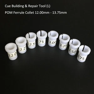 8PC Pool Cue POM Ferrule/Shaft Collet Sleeve - Cue Building Tool Lathe Accessory