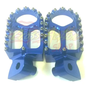 COPPIA PEDANE MAGGIORATE ERGAL BLU MOTO CROSS YAMAHA YZF 250 06 - 2009 FOOT PEGS - Picture 1 of 1
