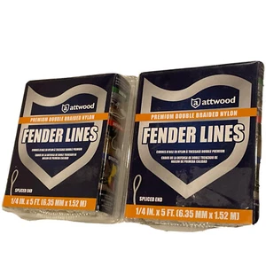 Attwood Boat Fender Line 11843-7 | 1/4 Inch x 5 FT White Nylon Double Braided - Picture 1 of 9