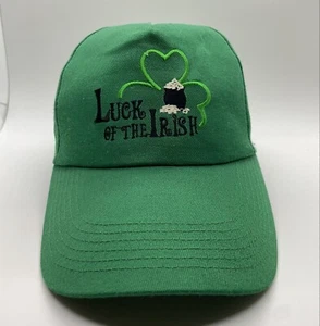 Luck Of The Irish Shamrock Cap Hat Adult Snapback Green Cotton - Picture 1 of 7