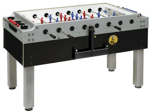 Tischkicker Kickertisch Olympic Silver m Münzung + Glasabdeckung Safety-Teleskop - Bild 1 von 1