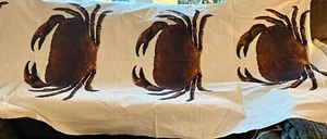 IKEA LISEL 3 Giant Crab Fabric Panels, White Orange Brown Nautical 102"x58" - Picture 1 of 6
