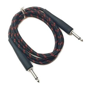 6 ft foot feet Braided 1/4 guitar to effects fx pedal PA patch cable cord HQ