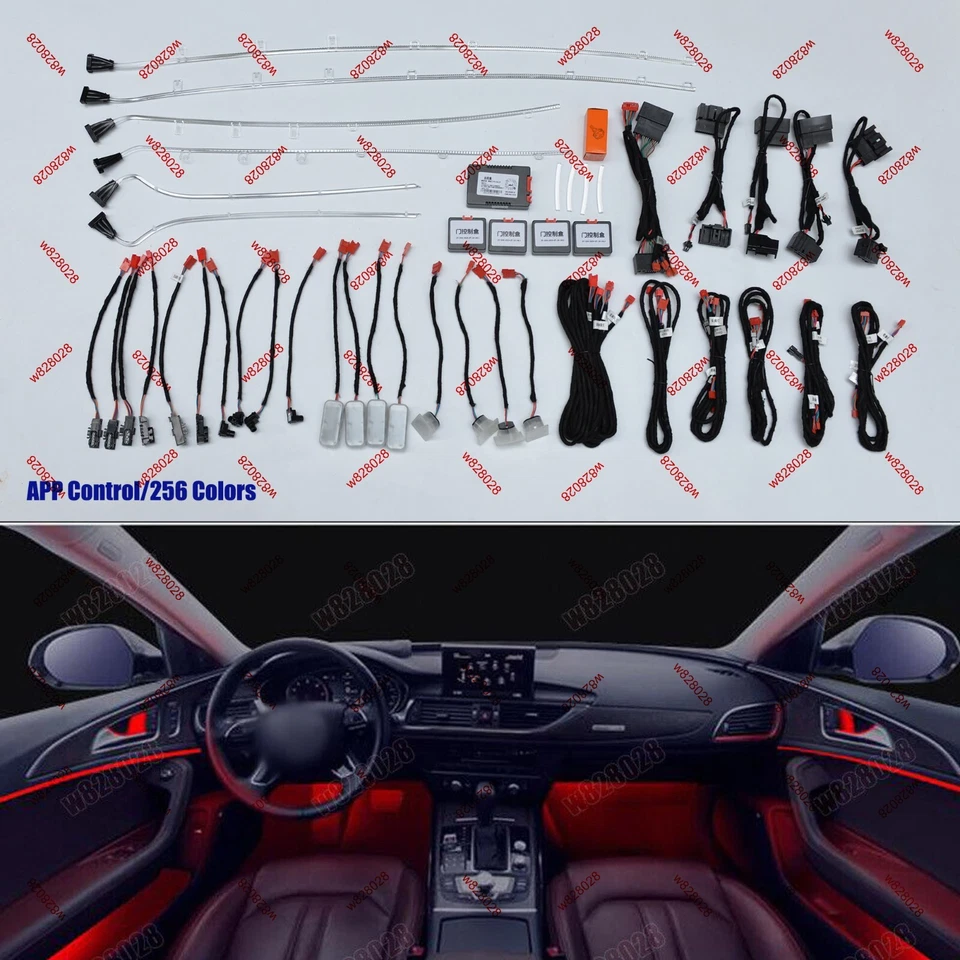 21 Farben APP LED Umgebungslicht Atmosphäre Lampe für Audi A6 A7 C7 2012-2018 - Bild 1 von 4