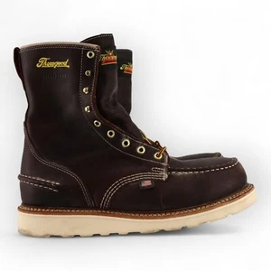Thorogood 1957 Series Waterproof Safety Toe 8″ Crazy Horse Moc Toe Boots Size 10 - Picture 1 of 9