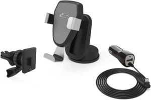 Bracketron PwrUp 10W Qi Fast Wireless Charge Dash Car Mount for iPhone 14/13/XR - Picture 1 of 5