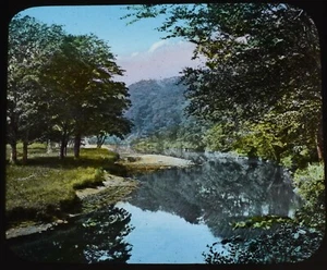 THE DOON BELOW THE BRIDGE C1890 OLD PHOTOGRAPH Magic Lantern Slide SCOTLAND - Picture 1 of 3