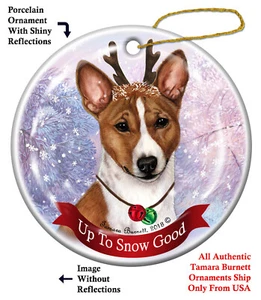 Up to Snow Good Ornament - rot-weiß Basenji - Bild 1 von 1