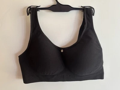 QVC BREEZIES Size XL Black Lightly Padded Seamless Wireless T-shirt Bra - Image 1 of 4