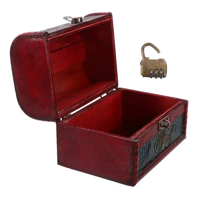  Schmuckkästchen Retro Aufbewahrungsbox Mit Schloss Truhe Aus Holz - Bild 1 von 4