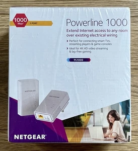 NETGEAR Powerline 1000 (PL1000-100UKS) 1000 Mbps Ethernet Port - NEW - Picture 1 of 4