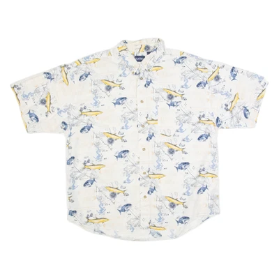 PURITAN Mens Hawaiian Shirt White XL - Image 1 of 4