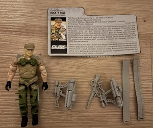 Vintage GI Joe Action Force Toy Figure Rock N' Roll  1989 Complete with card  - Picture 1 of 4