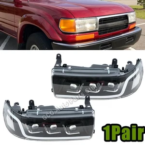 LH&RH Upgrade Full LED For Land Cruiser FJ80/LC80 1991-1997 DRL HeadLamp - Picture 1 of 22