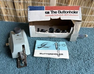 Greist Buttonholer Sewing Machine Attachment #7 w/ 4 Templates Vintage 1960s - Picture 1 of 24
