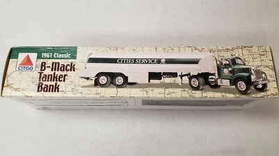 1999 CITGO - Cities Service 1961 Classic B-Mack Tanker Bank  White New in box. - Image 1 of 4