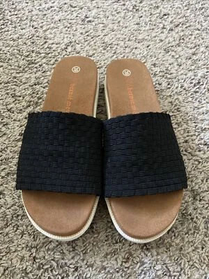 Sandalias Bernie Mev Capri para mujer tejidas talla EU 39 US 8,5 negras Foto 1 de 4