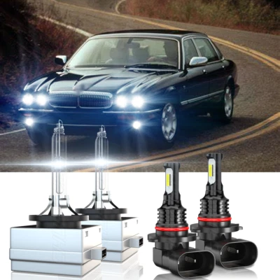 For Jaguar Vanden Plas 2004-2006 -4PC Xenon HID Headlights & LED Fog Light Bulbs - Image 1 of 4