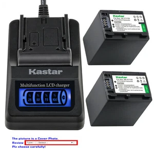 Kastar Battery LCD Quick Charger for Sony NP-FV100 & FDR-AX33 FDR-AX53 NEX-VG10 - Picture 1 of 11