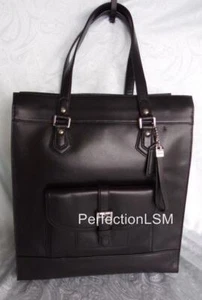 NWT Coach 27823 Charlie Black Leather North South Tote First Class Business!!!!! - Picture 1 of 12
