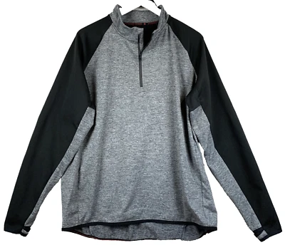 CHAMPION C9 1/4 Zip Pullover Mens Sz Extra Large Gray Blk Power Core Thumb Holes - Image 1 of 4