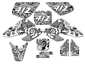 2000-2003 XR 50 ZANY White Senge Graphics Kit Compatible with Honda - Picture 1 of 10