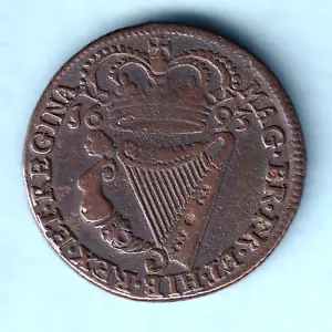Ireland. 1693 William & Mary - Halfpenny.. aVF - Imagen 1 de 2
