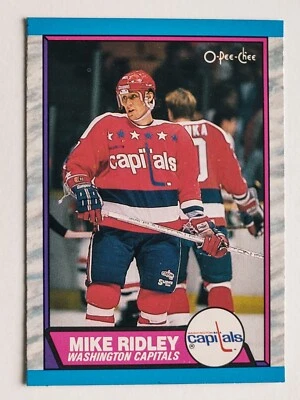 MIKE RIDLEY 1989-90 O-Pee-Chee Hockey Base #165 Washington Capitals - Image 1 of 2