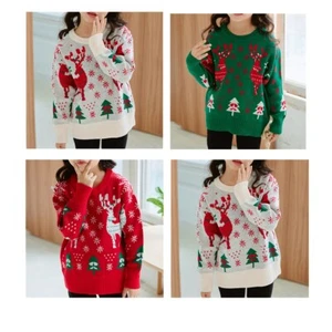 Kids Girls Boys Knitted Christmas Xmas Jumper Sweater Tops Child Novelty Costume - Picture 1 of 22