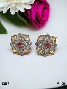 Künstlicher Ohrring indischer Bollywood-Stil rundes Design rosévergoldet - Bild 1 von 13