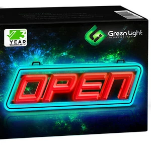 Superhelles offenes LED-Schild - fallen Sie auf mit ultrahellen SMD-LEDs in leuchtendem Rot - Bild 1 von 10