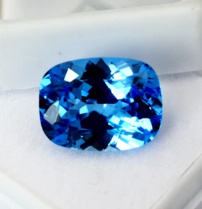 Certified Loose Natural Santa Maria Blue Aquamarine Cushion Cut 10 Ct Gemstone - Picture 1 of 9
