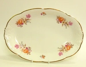 Plato de servir ovalado vintage diseño rosas - Imagen 1 de 3