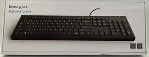 Kensington Keyboard for Life USB Wired 104 Keys Slim Spill-Proof Quiet K64370A - Picture 1 of 6