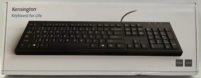 Kensington Keyboard for Life USB Wired 104 Keys Slim Spill-Proof Quiet K64370A - Image 1 of 4