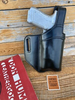Don Hume H722 Tac Light Holster Black Leather Lined For GLOCK 19 23 32 w/ x300 - Image 1 of 3