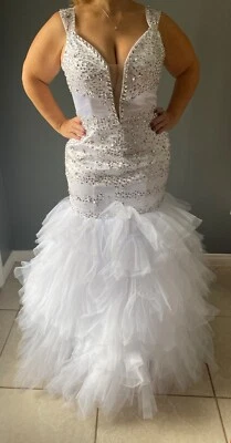 Trumpet/Mermaid Sleeveless Sweep/Brush Train Organza Straps Wedding Dress - Image 1 of 4