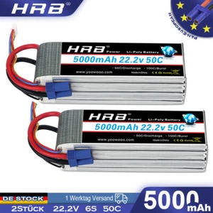 2Stück HRB 6S 5000mAh 22,2V LiPo Akku EC5 – Stabile Leistung für RC Auto Drohne - Bild 1 von 6
