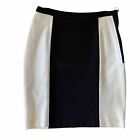 Colorblock Skirt size 8 Stretch Black & White by Thalian Rayon Nylon Spandex