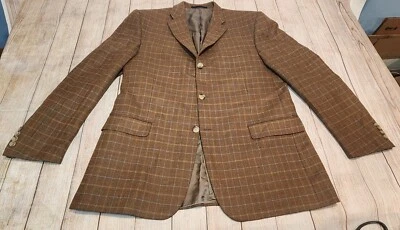 Blazer Burberry Hombre 44 Regular Marrón Lana Cuadros 3 Botones Foto 1 de 4
