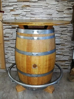 FASSTISCH WEINFASS TISCH EICHENFAß HOLZFAß BYSTROTISCH STEHTISCH FAß GARTENTISCH - Bild 1 von 4