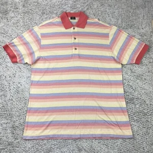 Solemare Polo Shirt Mens Large Striped Maus Hoffman Short Sleeve Made In Italy - Picture 1 of 6