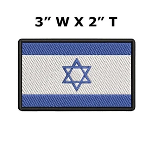 FLAG PATCH PATCHES ISRAEL ISRAELI JEWISH IRON ON COUNTRY EMBROIDERED WORLD FLAG - Picture 1 of 12