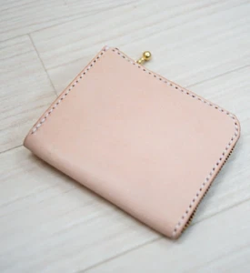 Genuine Vegetable Tanned leather Handmade Zipper Leather Wallet / Tanned Leather - Picture 1 of 7