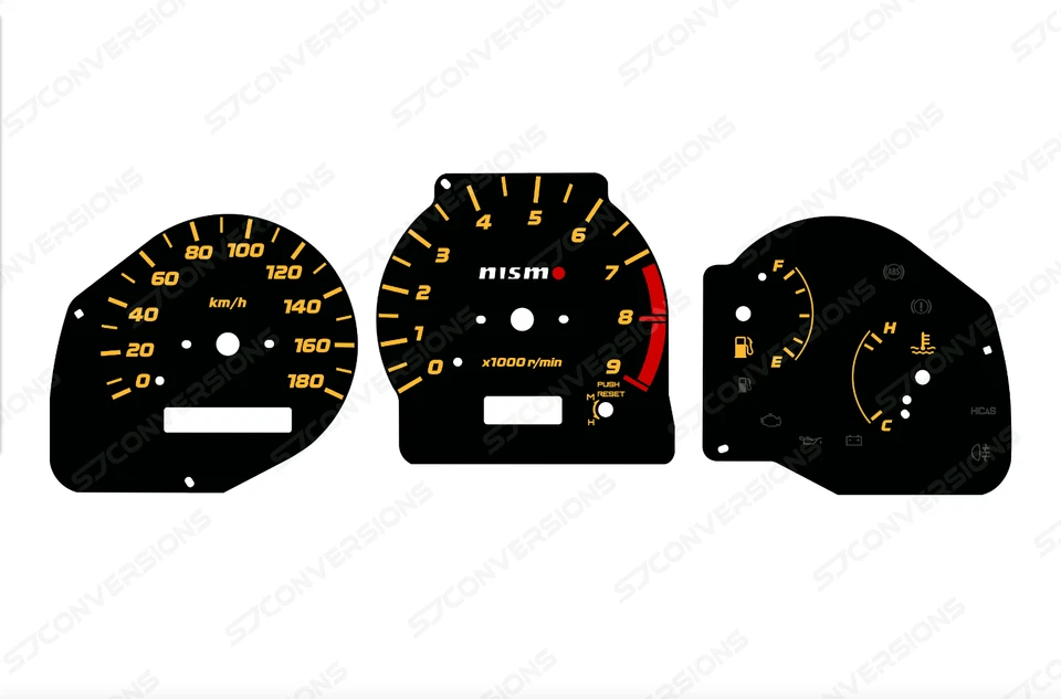 Nissan Silvia S15 km/h Nismo Style Plain Dial Cards Gauges - Bild 1 von 1