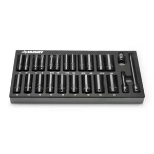 HUSKY 3/8 In. Drive Sae/Metric Deep Impact Socket Set in EVA Foam (24-Pieces) - Picture 1 of 7