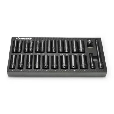 HUSKY 3/8 In. Drive Sae/Metric Deep Impact Socket Set in EVA Foam (24-Pieces) - Image 1 of 4