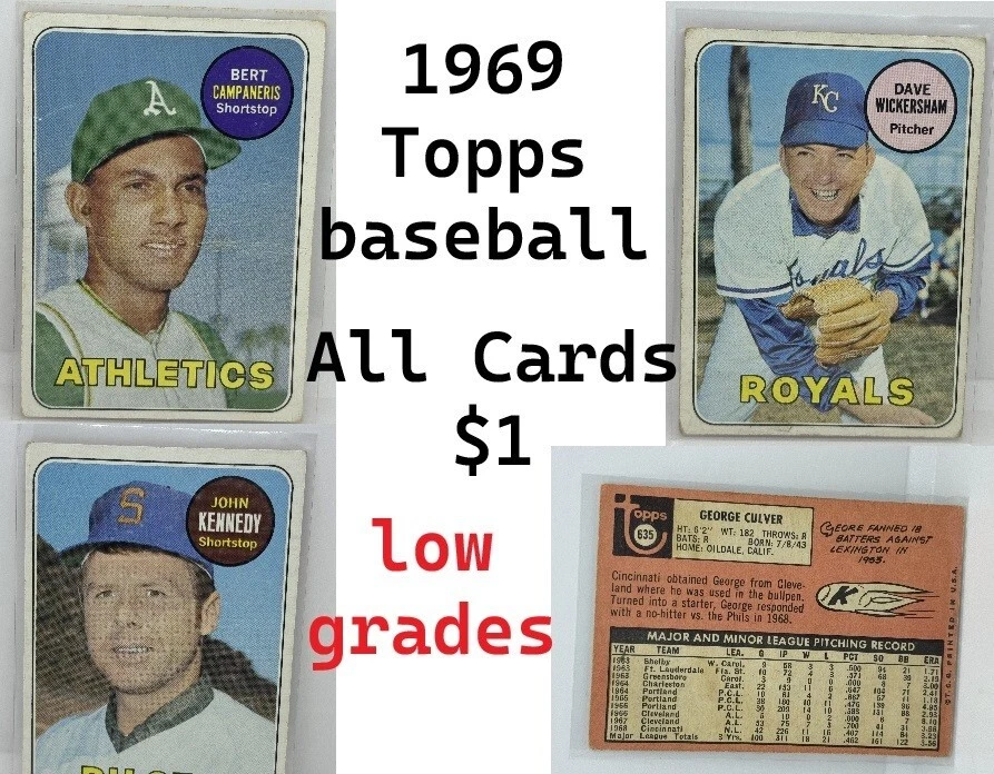 1969 Topps Baseball All $1 low grade Cards 416-664 V6 - Image 1 of 1